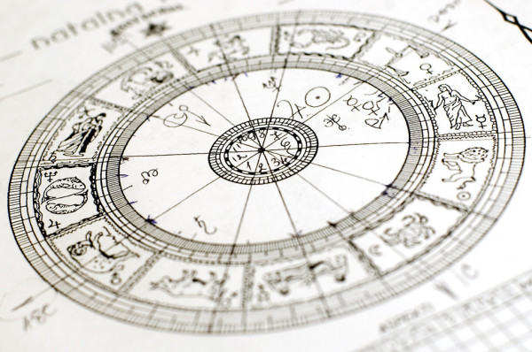 Illustration représentant le zodiaque avec la position des planètes